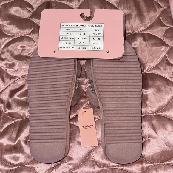 Juicy Couture Mauve Faux Fur Slippers - Picture 2 of 3